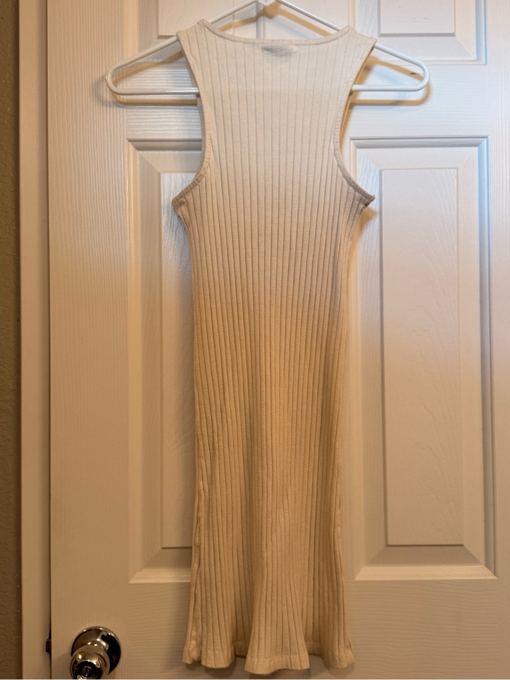 ASOS Ribbed Sleeveless Midi Maternity Dress in Cream